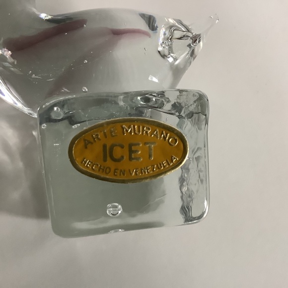 Vintage Arte Murano ICET Swan Figurine Blown Glass Paperweight Venezuela - Picture 4 of 12